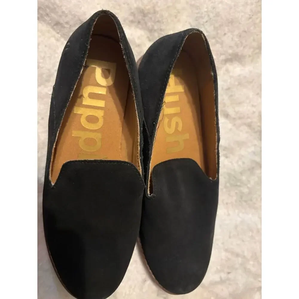 Women’s Black Suede Hush Puppies Loafers Sz6